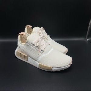adidas NMD R1 Chalk White Beige Cream Nude Women's Size 9.5 RUNNING SHOES FW6432